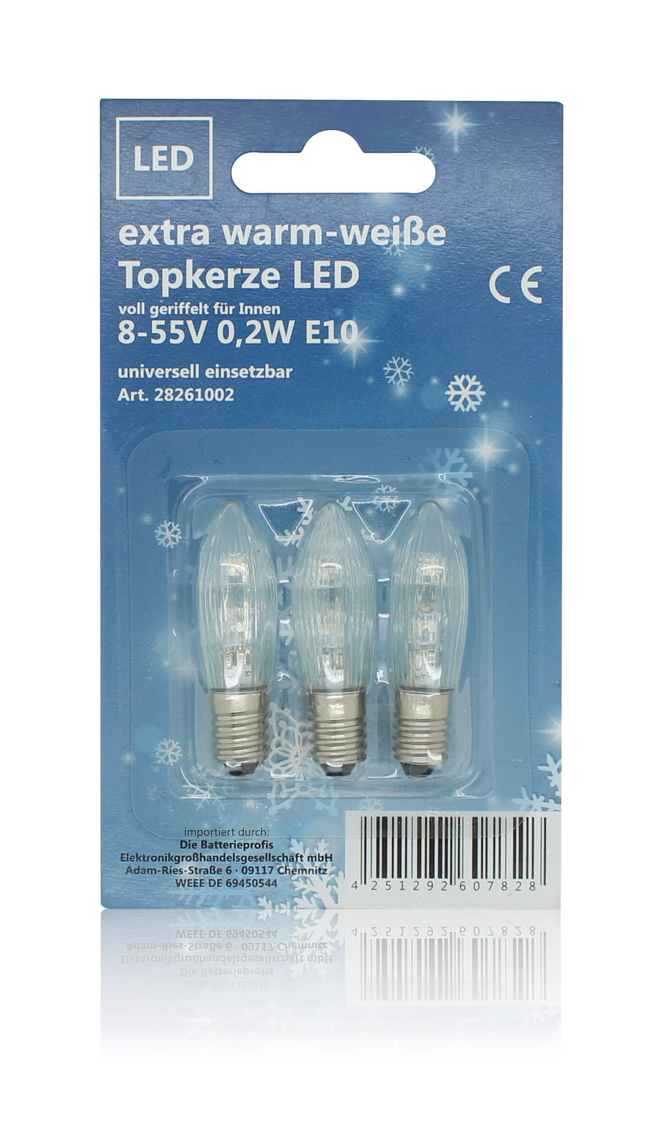 LED Topkerzen extra warmweiss 8-55V 0,2W E10