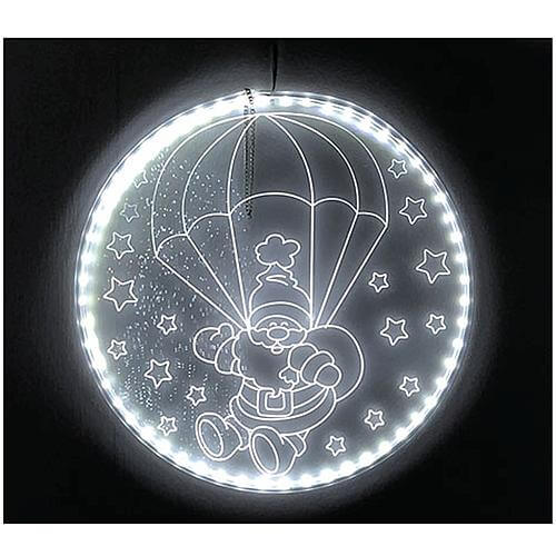 LED-Acrylscheibe Weihnachtsmann mit Fallschirm 44579-2