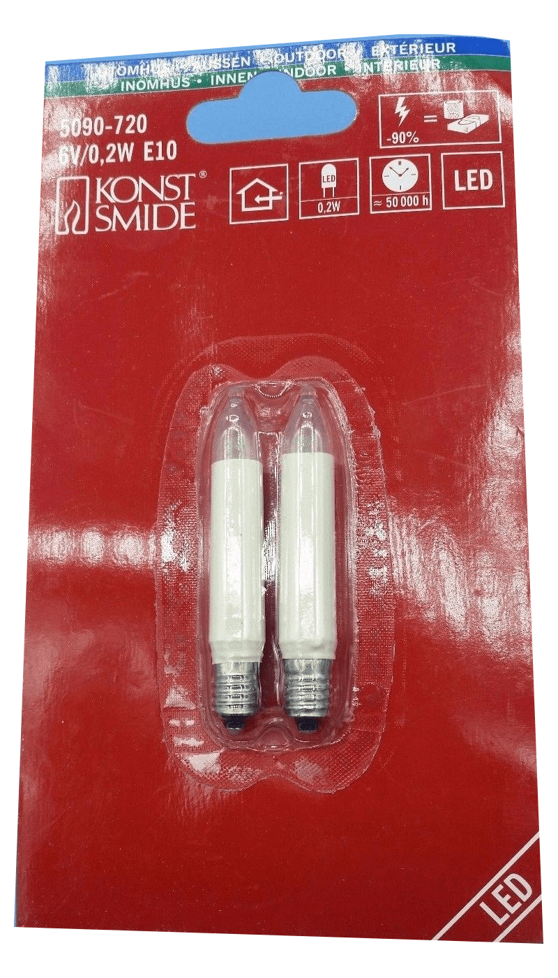 LED-Schaftkerzen 6V E10 2er Pack Konstsmide 5090-720