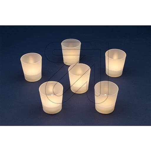 LED Kerzen flackernd im Glas 6er-Set 36307