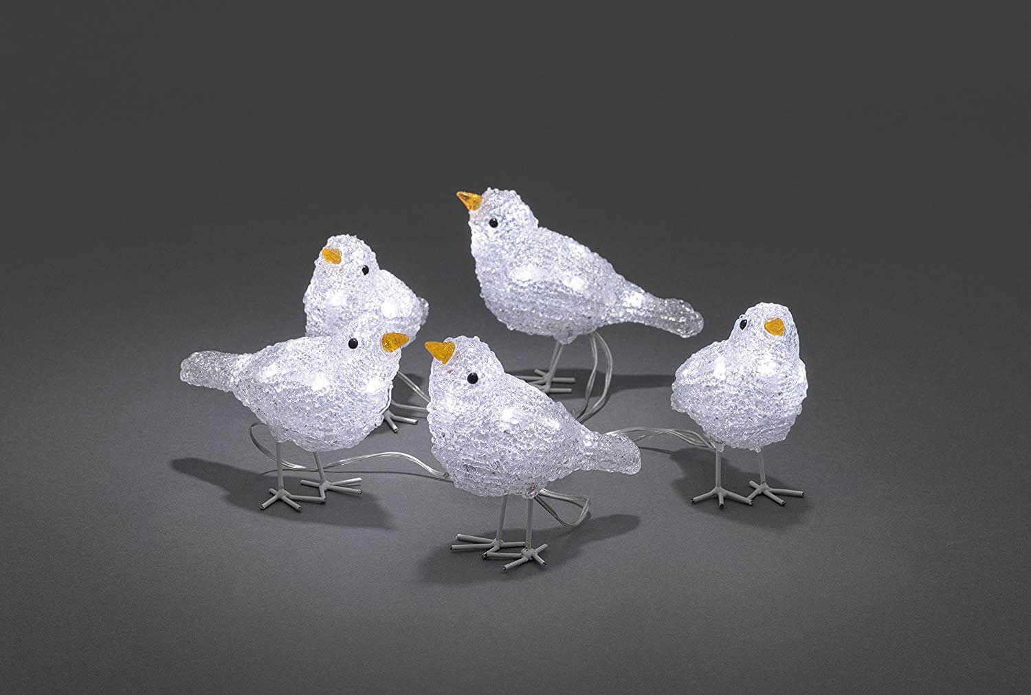 LED-Acryl-Vögel 40 LEDs 16x10cm weiß Konstsmide 6144-203
