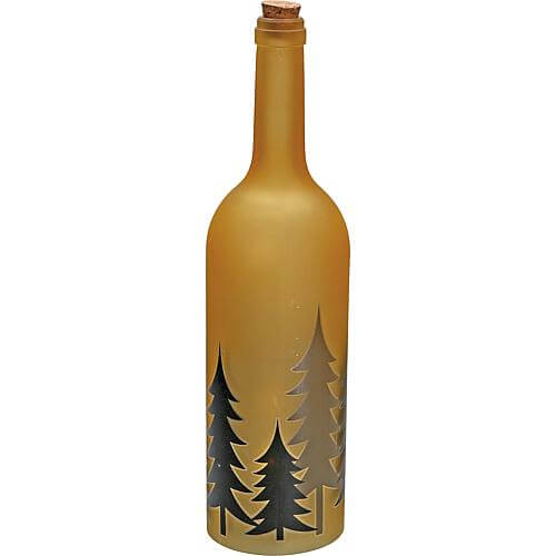 LED-Flasche Walddesign goldfarben 11827
