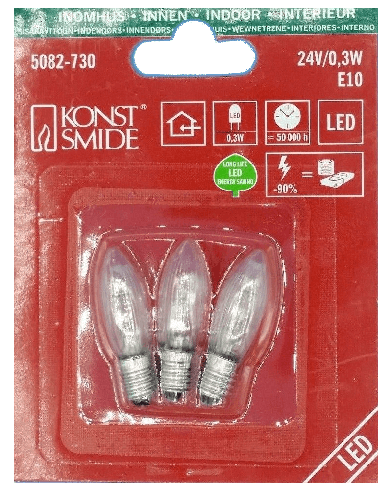 LED-Topkerzen 24V E10 3er Pack Konstsmide 5082-730