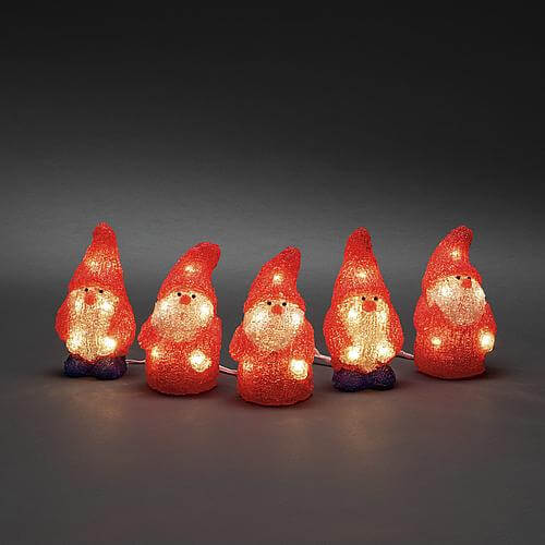 LED Acryl Weihnachtsmänner 5er-Set 40 ww LED 6240-103