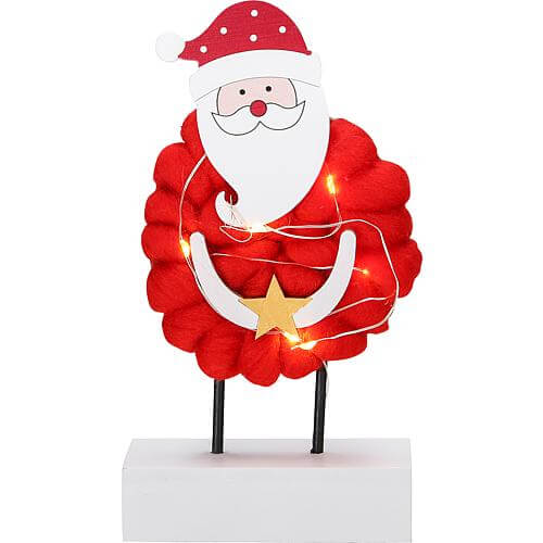 LED Holzsilhouette Santa mit Baumwolle 3267-550