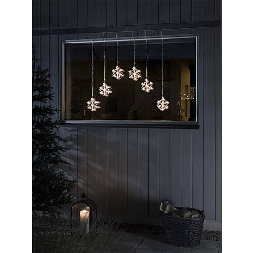 LED Lichtervorhang mit Schneeflocken 48 ww LED 4044-103