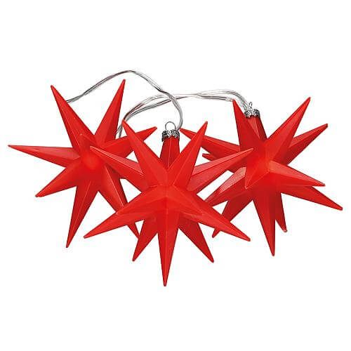 Kunststoff-Sternenkette rot Saico CW62-1001