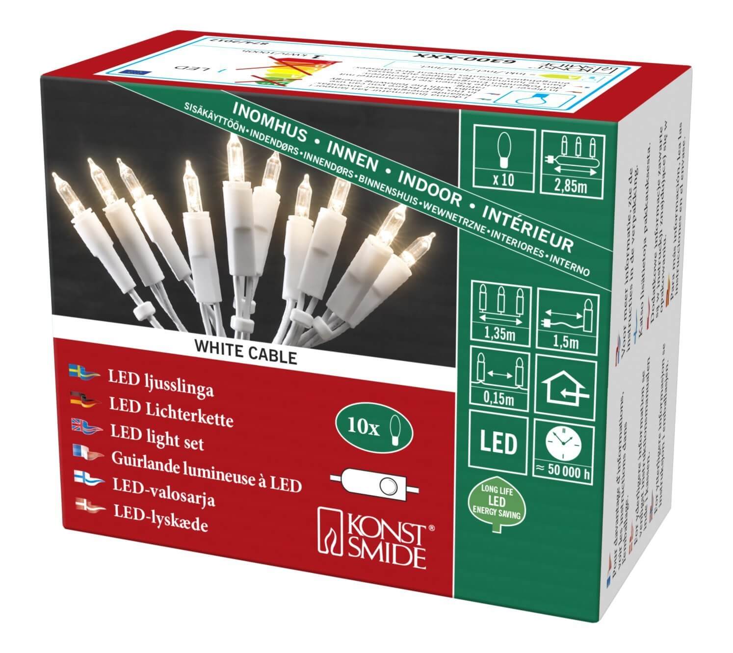 LED-Minilichterkette Konstsmide 10 LEDs 6300-102 warmweiß