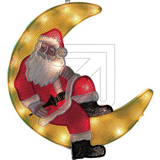 LED - Fenstersilhouette Weihnachtsmann im Mond 2860-010