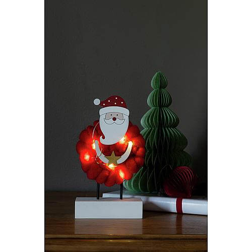 LED Holzsilhouette Santa mit Baumwolle 3267-550