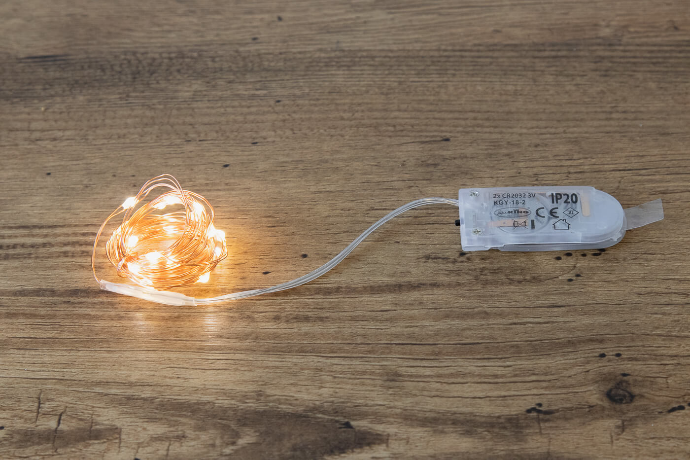 LED-Microlichterkette 20 LEDs warmweiß 45330