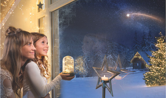 LED Holz Dorf Haus Weihnachten Winter Beleuchtung Fenster Deko Weihnachtsdeko