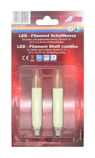 LED - Filament Schaftkerzen 12V 0,5Watt Hellum 904956