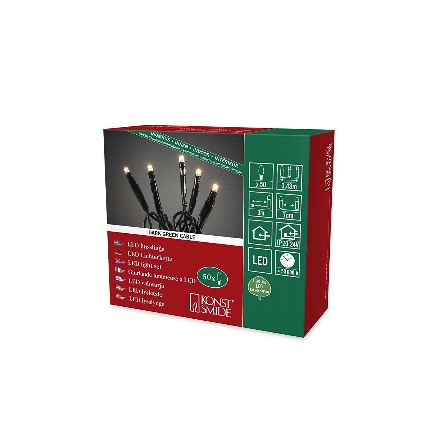 LED-Micro-Lichterkette " Onestring " mit 50 LEDs 6353-120 warmweiß
