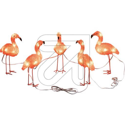 Konstsmide 6267-803 LED Acryl-Flamingos, 5er-Set