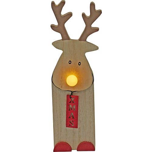 LED Holz-Weihnachtsmann 17cm 524673