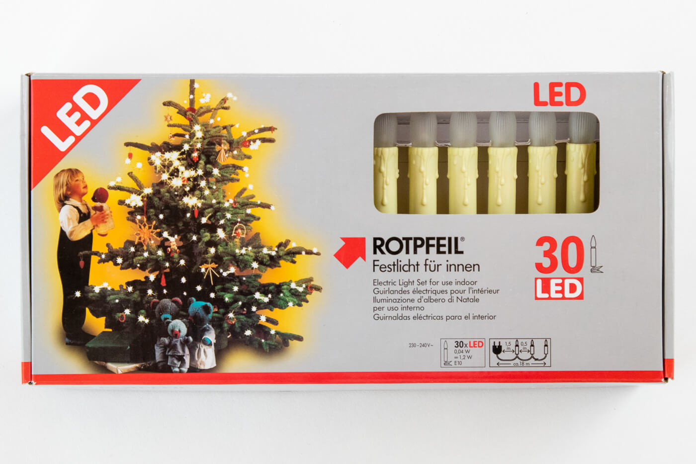 LED Topkerzen Lichterkette 30 flg Rotpfeil 9703005500