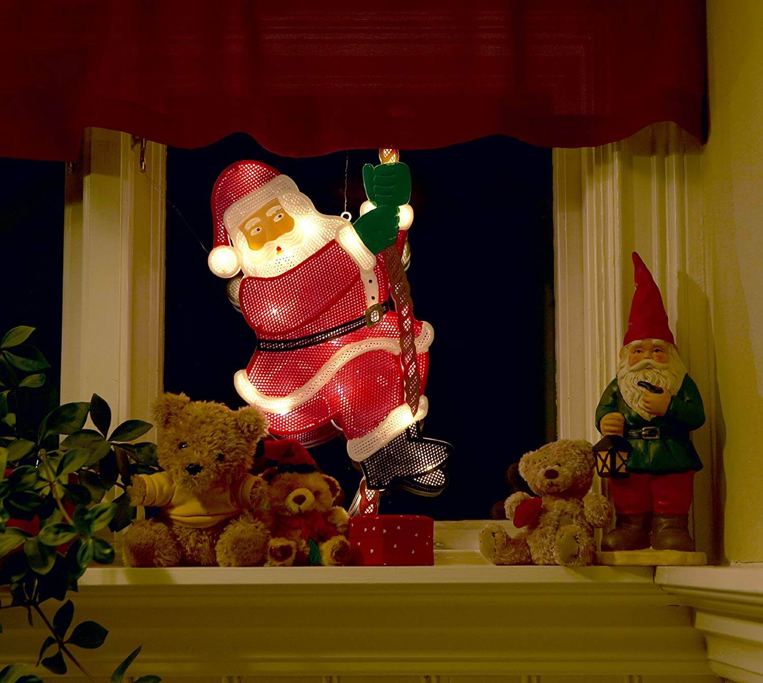 LED Fenstersilhouette Kletternder Weihnachtsmann 2856-010