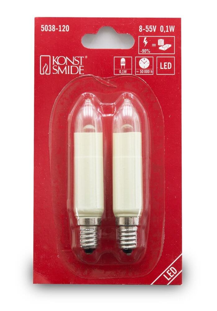 LED-Schaftkerzen elfenbein 8-55V E14 5038-120 2er Pack