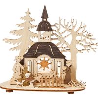 Teelichthalter-Kirche-Erzgebirge-Weihnachtsdekoration