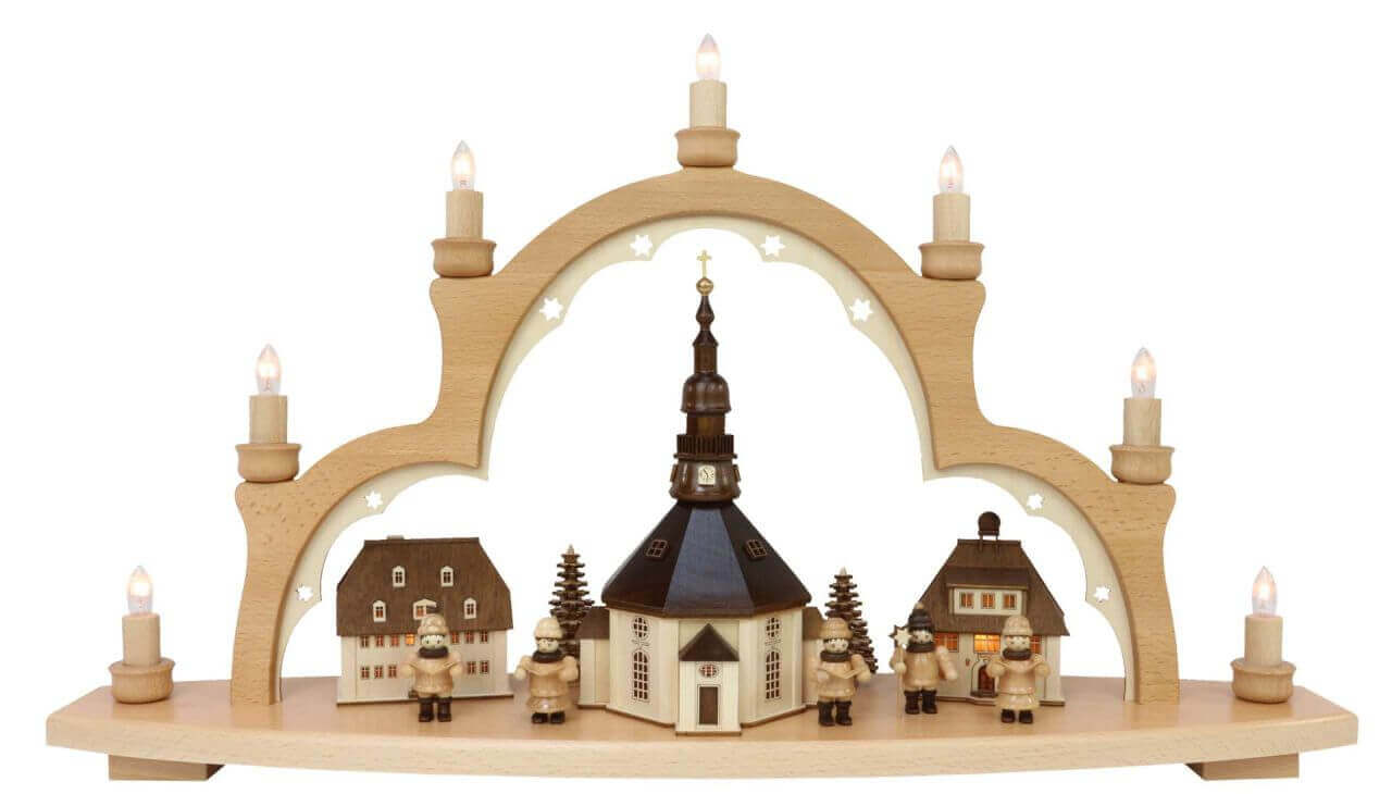 Lenk-Sohn-46109-Schwibbogen-Seiffener-Kirche-10-flammig-echt-original-Erzgebirge-weihnachtsdekoration