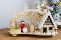 R-ucherhaus-Kind-mit-Schlitten-und-Schneekugel-Weihnachtsdekoration
